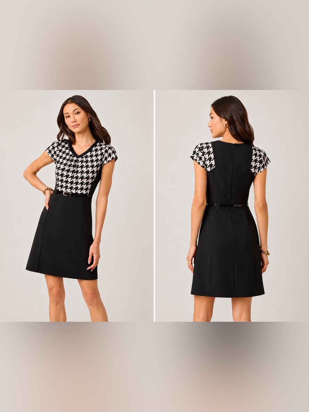 Alyx Limited Houndstooth Belted Black Sheath Dress 10NWT